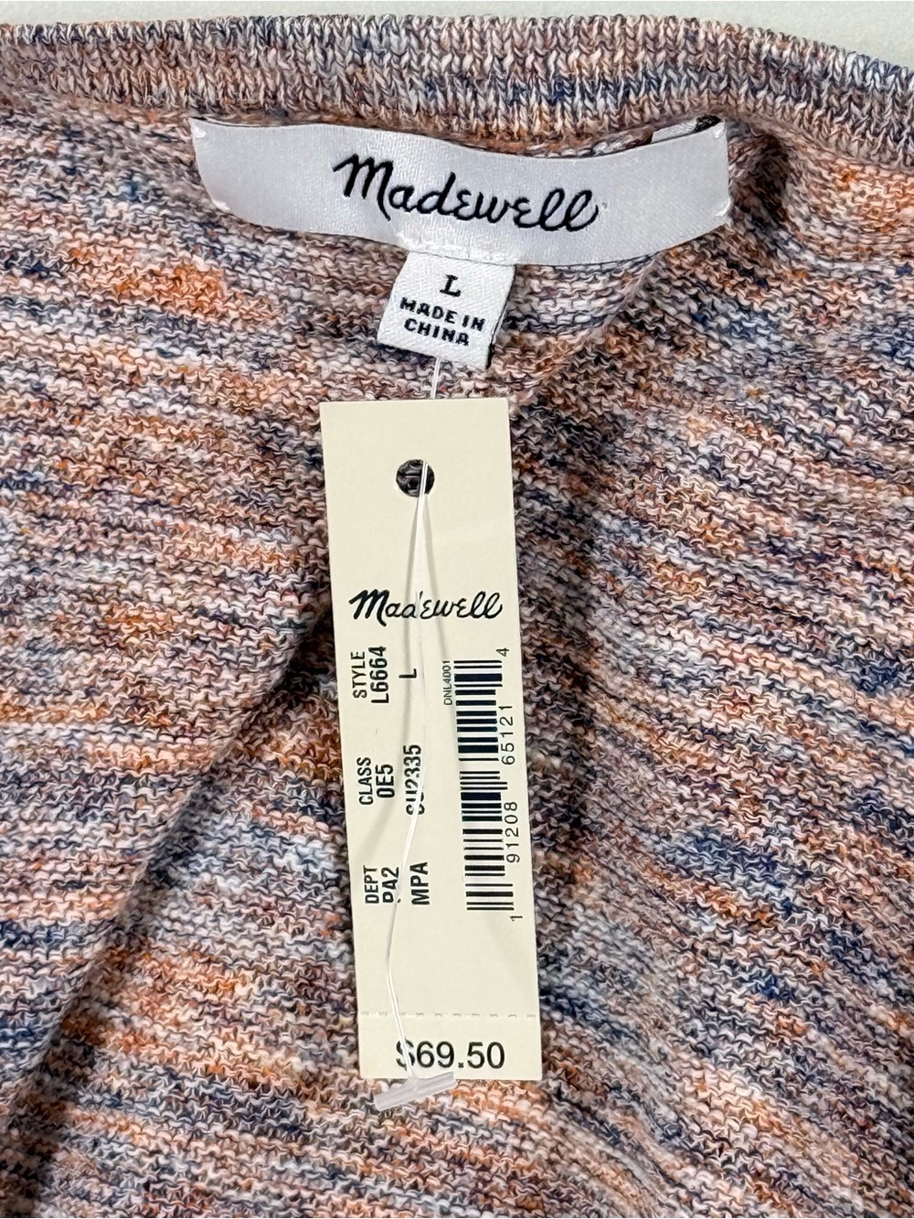 NWT Madewell Marled Summer Ryder Cardigan Sweater Multicolor Boho Coastal Size L - Picture 8 of 9